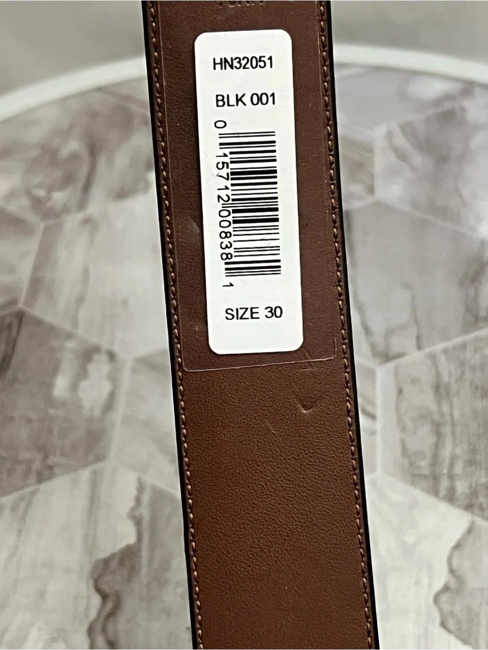 Original Penguin Men’s Black Leather Dress Belt Size 30 Gunmetal Buckle